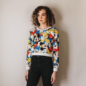 Forever 21 Tops - Disney Character Velour Cropped Sweatshirt Forever 21 Tops - Disney Character Velour Cropped Sweatshirt